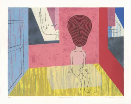 Lithograph Lambé - Dans la tête du chien