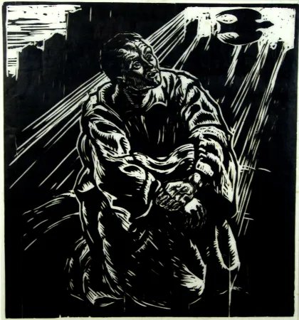 Woodcut Lang - Der Gefangene (Heimito von Doderer)