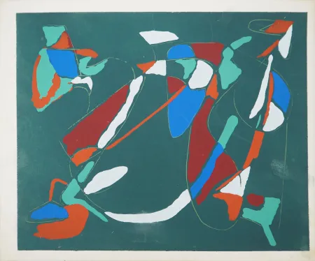 Lithograph Lanskoy - Abstraction sur le vert