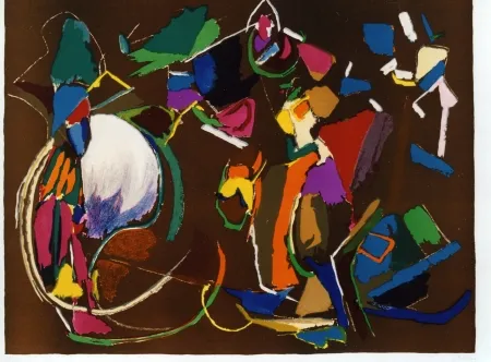 Lithograph Lanskoy - Composition brune 6