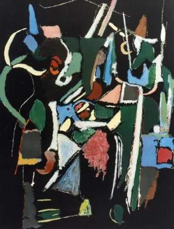 Lithograph Lanskoy - Composition noir 1