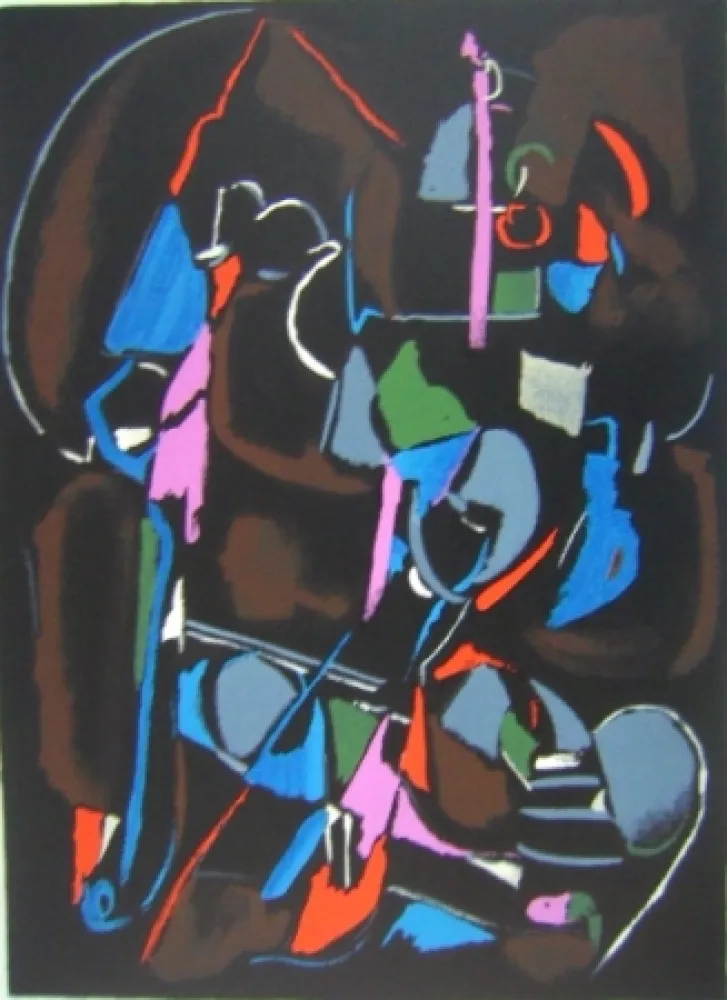 Lithograph Lanskoy - Composition noir 4