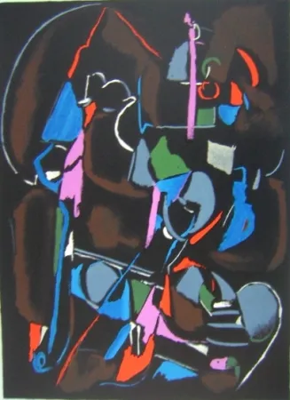 Lithograph Lanskoy - Composition noir 4