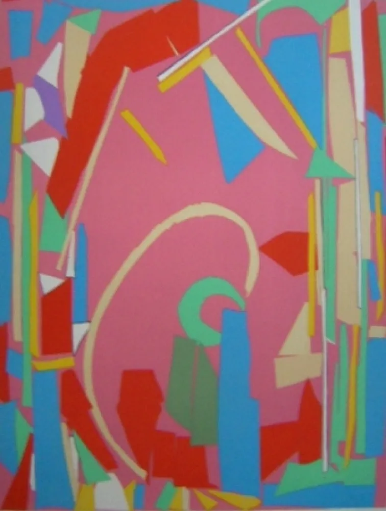 Lithograph Lanskoy - Composition rose  H II