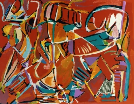 Lithograph Lanskoy - Composition rouge 5