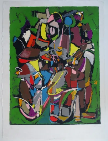 Lithograph Lanskoy - Composition Verte 9