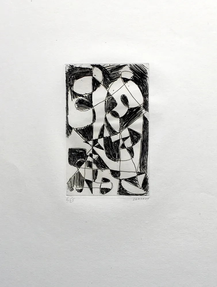 Etching Lanskoy - DÉDALE. Gravure pour l'affiche de Pierre Lecuire (1960)