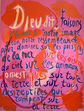 Lithograph Lanskoy - Faisons l'homme à notre image