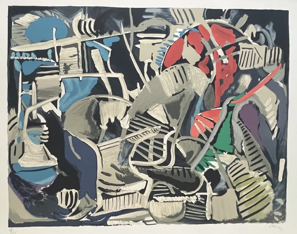 Lithograph Lanskoy - Lithographie Composition abstraite, 1976