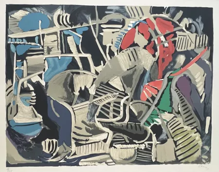 Lithograph Lanskoy - Lithographie Composition abstraite, 1976