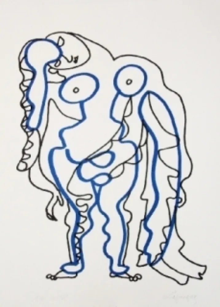 Linocut Lapicque - La chaire est triste