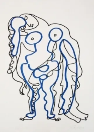 Linocut Lapicque - La chaire est triste