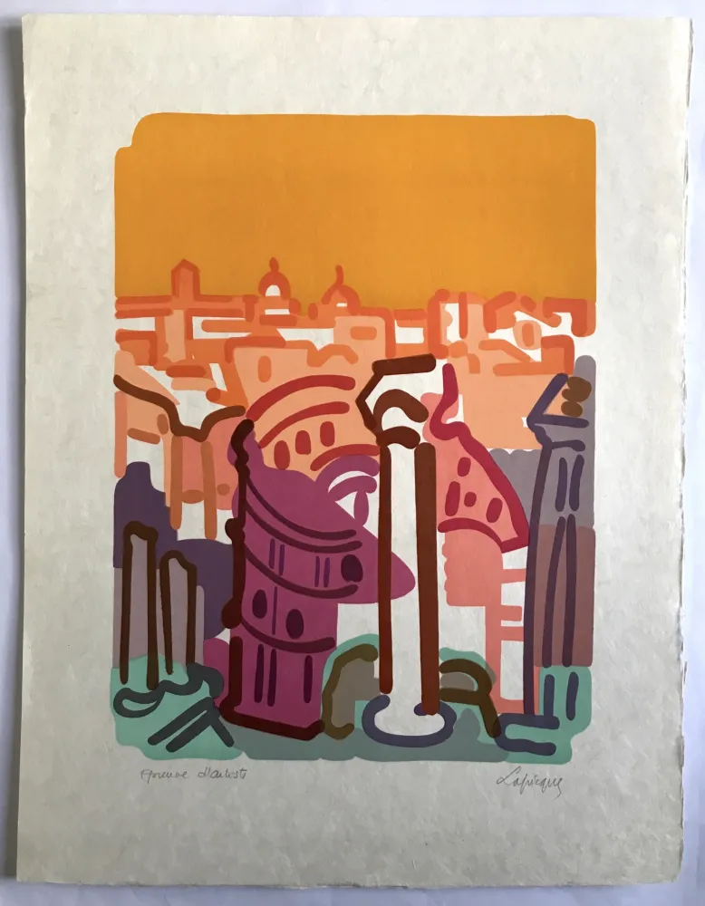 Lithograph Lapicque - Le Colisée