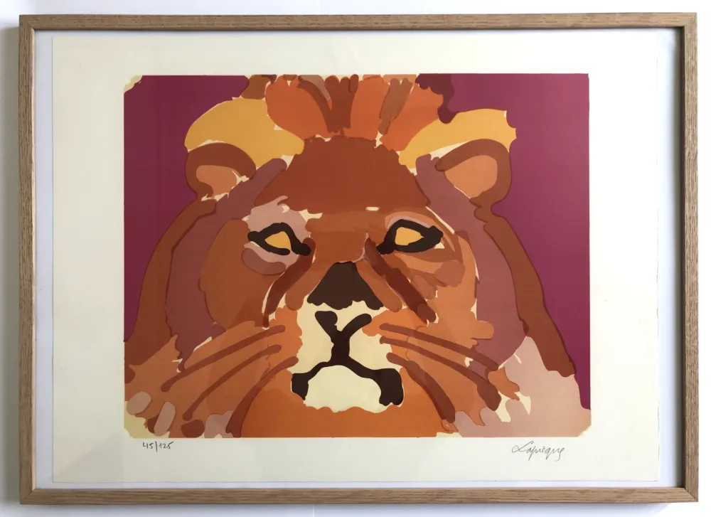 Lithograph Lapicque - Le lion