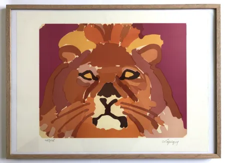 Lithograph Lapicque - Le lion