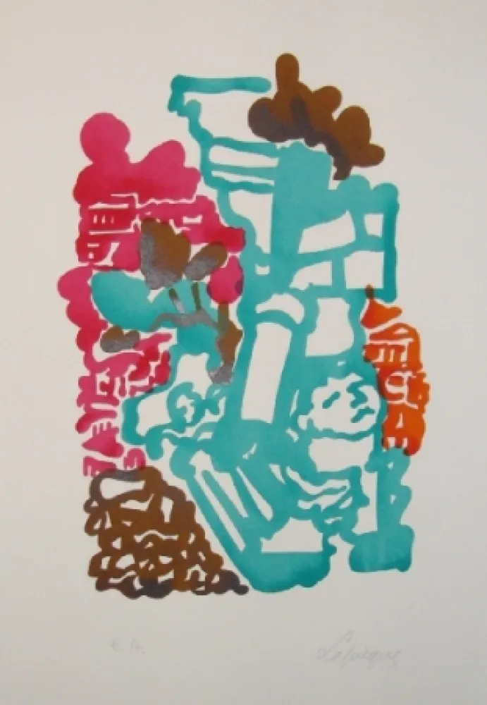 Lithograph Lapicque - Le mont Palatin