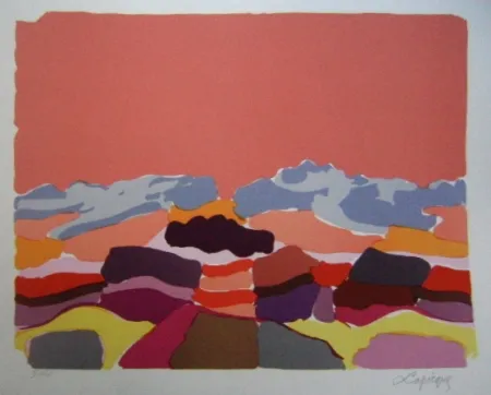 Lithograph Lapicque - Le Sahara