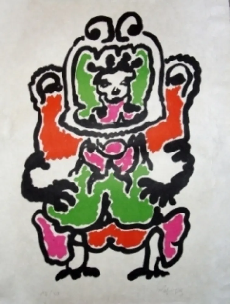 Lithograph Lapicque - Quetzalcoalt