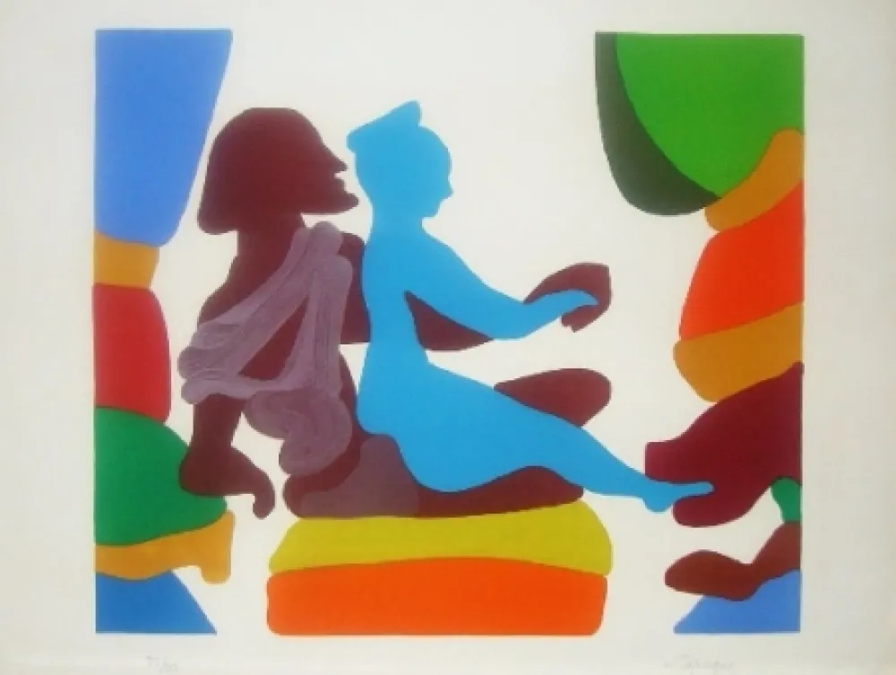 Lithograph Lapicque - Tombeau étrusque