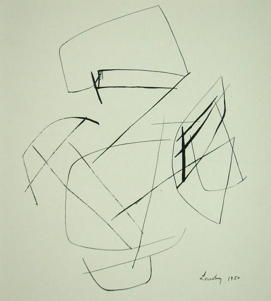 Pochoir Lardera - Composition abstrait