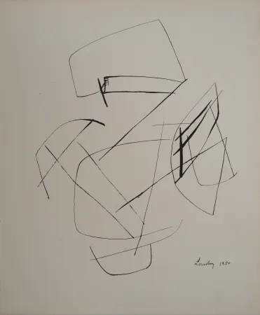 Lithograph Lardera - Tracés abstraits