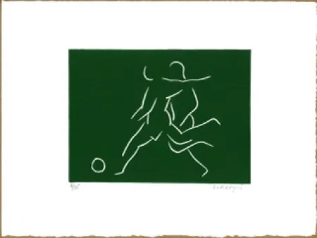Linocut Larregui - FOOTBALL