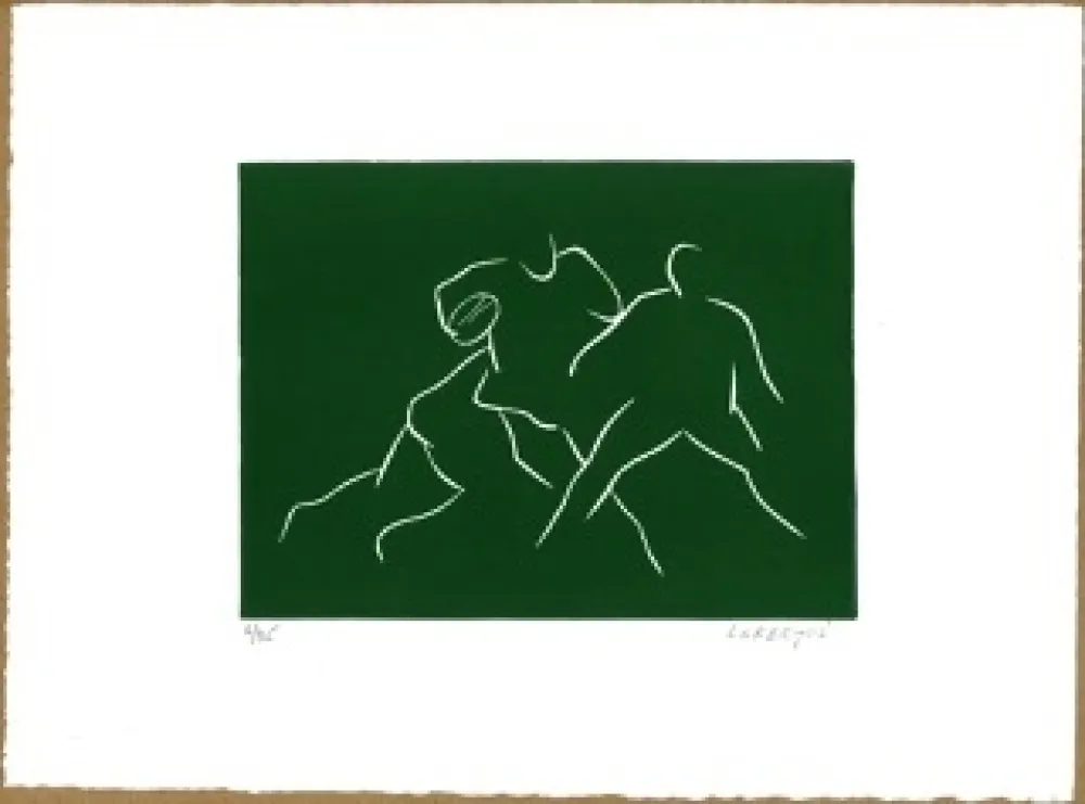 Linocut Larregui - RUGBY