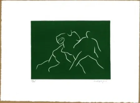 Linocut Larregui - RUGBY