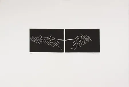 Linocut Larregui - TIR A LA CORDE