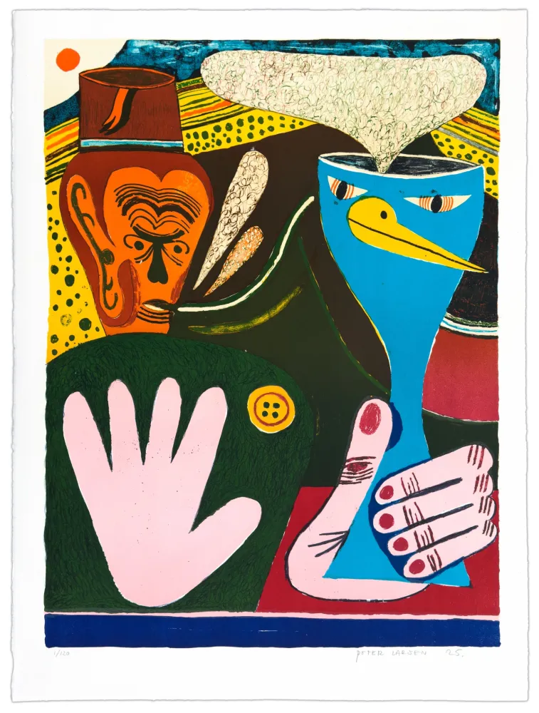 Lithograph Larsen - La main
