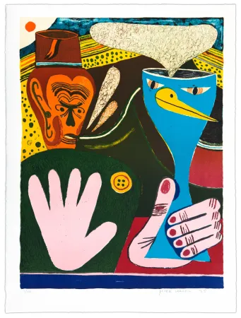 Lithograph Larsen - La main