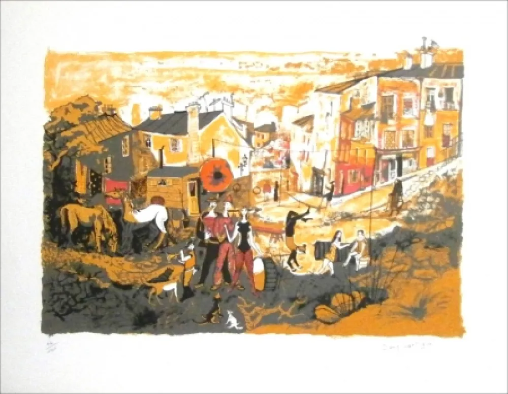 Lithograph Lartigue - Le cirque