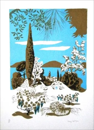 Lithograph Lartigue - Saint-Tropez (paysage)