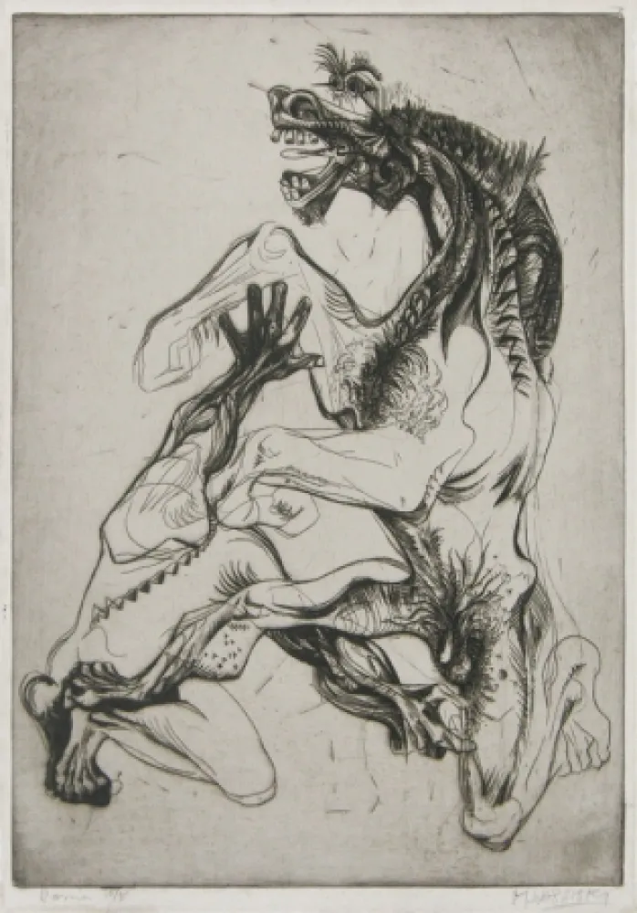 Engraving Lasansky - Doma