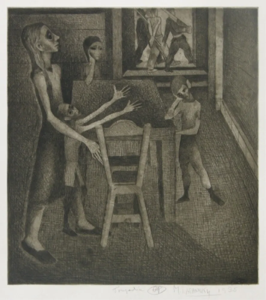 Drypoint Lasansky - Tragedia