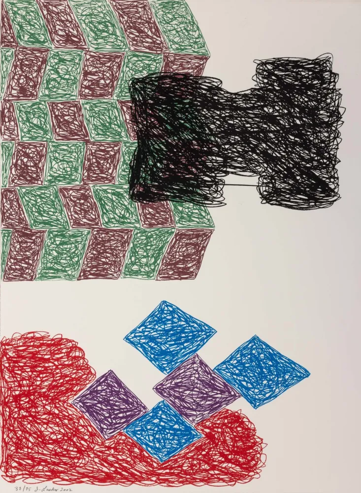 Lithograph Lasker - Jonathan Lasker (1948) - Unconscious Construct - Lithograph on paper - 2002