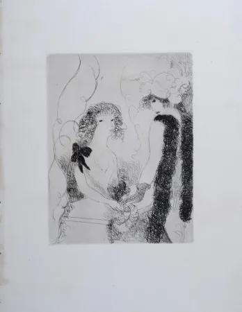 Etching Laurencin - Frivolités (ou La Marchande de rubans)