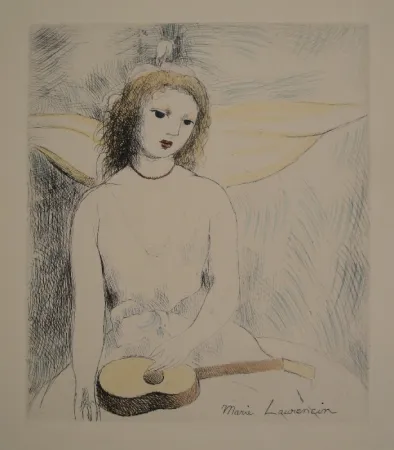 Etching Laurencin - Jeune fille à la guitare