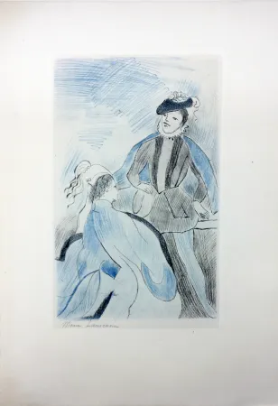 Engraving Laurencin - LA PRINCESSE DE CLÈVES (Pl. VIII signée au crayon). 1947