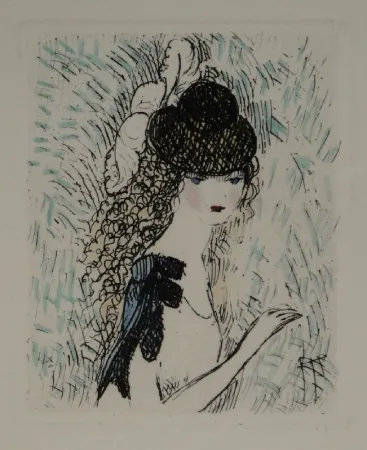 Etching And Aquatint Laurencin - Le chapeau sur les yeux