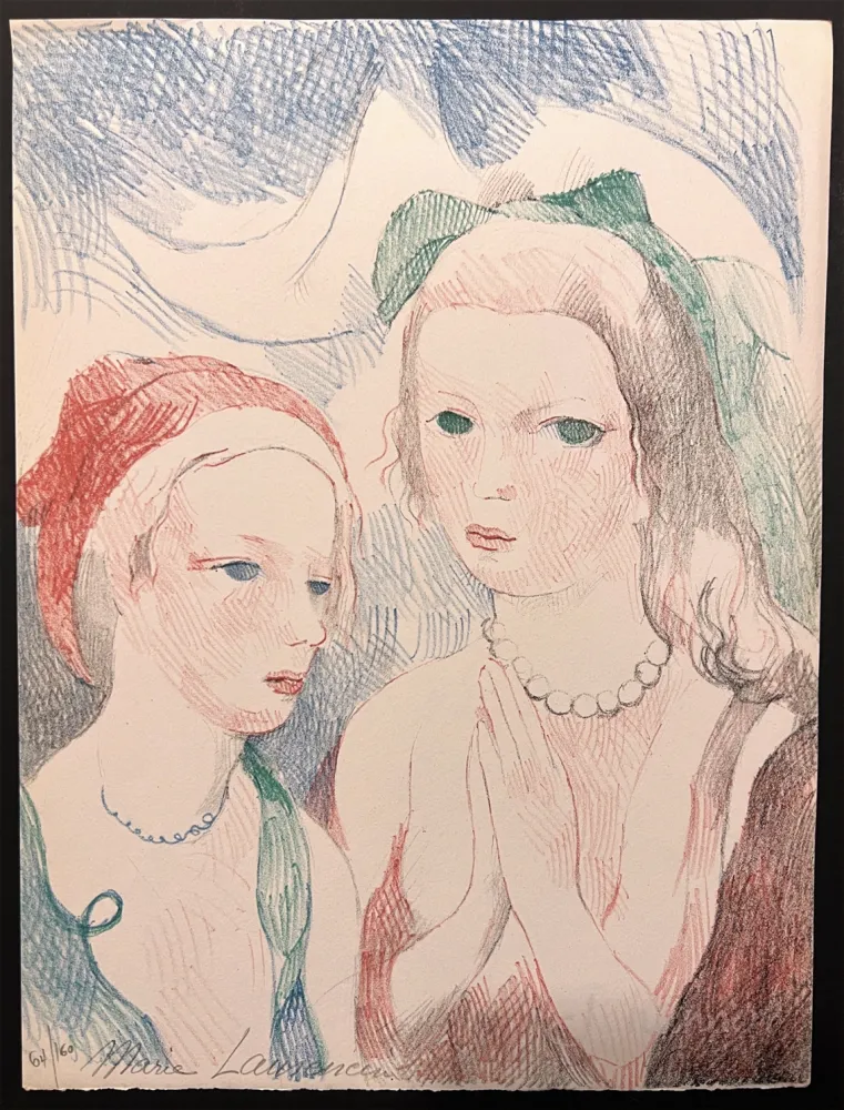Lithograph Laurencin - LES DEUX AMIES. Lithographie originale signée pour 