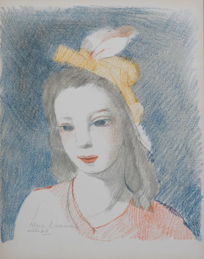 Lithograph Laurencin - Portrait de jeune femme