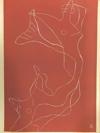 Linocut Laurens - Deux Sirènes
