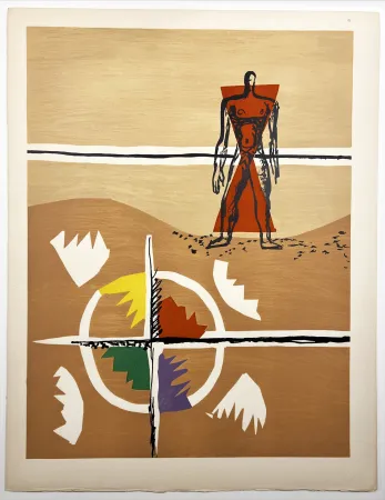 Lithograph Le Corbusier - MILIEU. (Le Poème de l'angle droit, 1955). Planche 3 (A3)