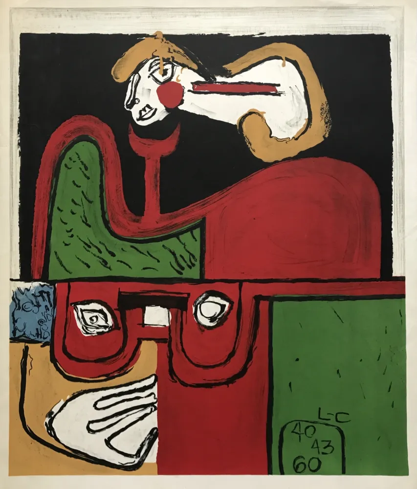 Lithograph Le Corbusier - Portrait