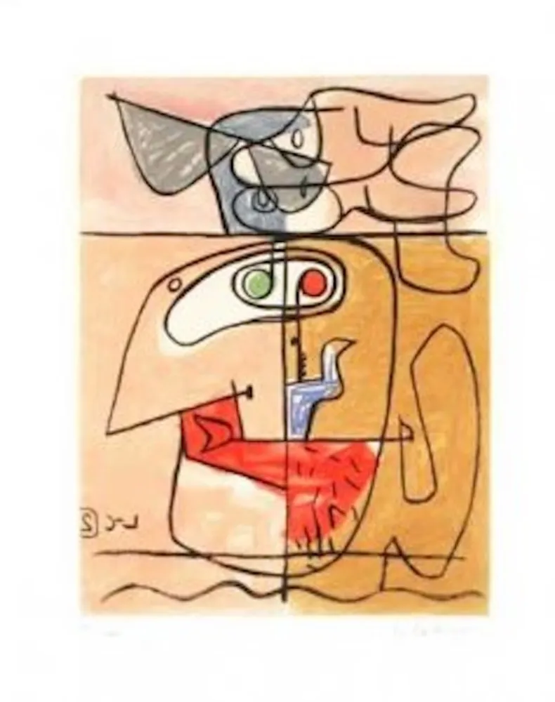 Engraving Le Corbusier - Unité