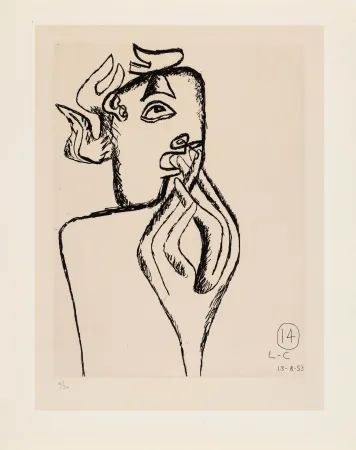 Engraving Le Corbusier - Unité. Planche 14