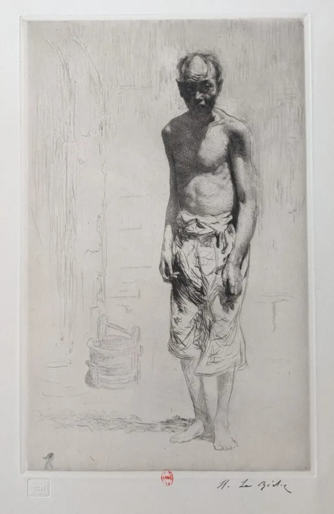 Etching Le Riche - Mendiant Chinois
