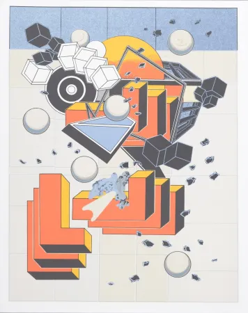 Lithograph Le Yaouanc - Construction (Hommage aux bâtisseurs)