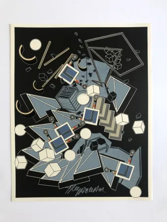 Lithograph Le Yaouanc - Des sols, des roches, des sables (Le métier de bâtisseur II)